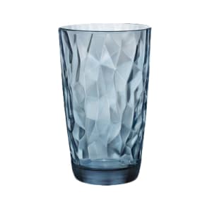 706-4990Q786 15 3/4 oz Diamond Cooler Glass, Ocean Blue