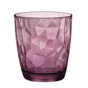 706-4990Q789 13 1/2 oz Diamond Double Old Fashioned Glass, Purple