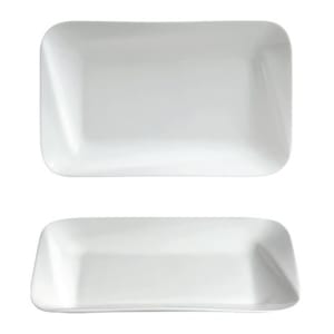 057-707103 10" x 6-1/4" Rectangular Slant Platter - Ceramic, White