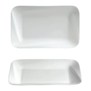 057-707123 12-1/4" x 1/2" Rectangular Slant Platter - Ceramic, White