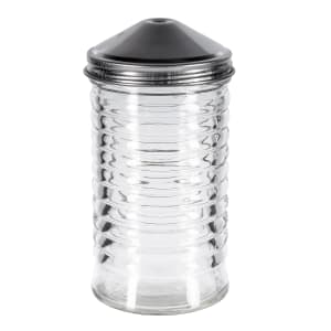 229-BH855 12 oz Glass Sugar Pourer w/ Center Pour Stainless Steel Top