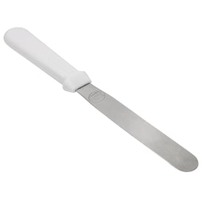 229-4206 6" Decorating & Icing Spatula w/ White ABS Handle, Stainless Steel Blade