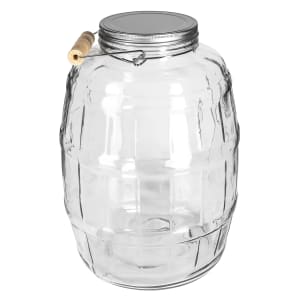 075-85679 2 1/2 gal Barrel Jar w/ Handle & Brushed Aluminum Lid