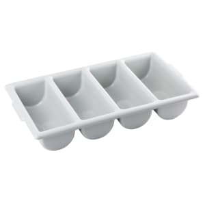 229-1524G 4 Compartment Cutlery Bin - Plastic, Gray