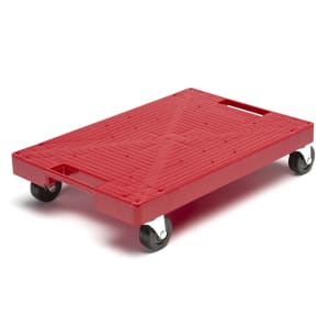 381-KR4000 Rectangular Keg Dolly - 16" x 11", Plastic, Red