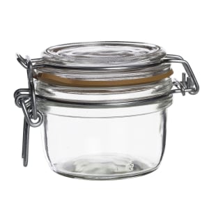 706-4949Q460 6 oz Fido Jar w/ Orange Gasket - Glass, Clear