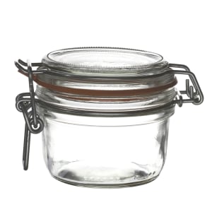 706-4949Q459 6 oz Fido Jar w/ White Gasket - Glass, Clear