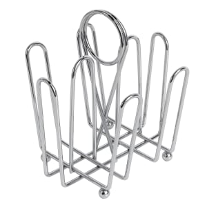 229-597C 4 Compartment Rectangular Condiment Caddy - Chrome Plated Wire