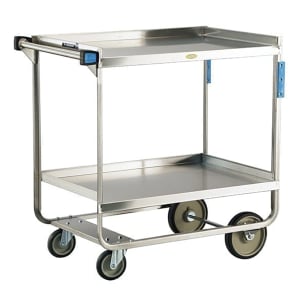 121-543 2 Level Stainless Utility Cart w/ 700 lb Capacity, Raised Ledges