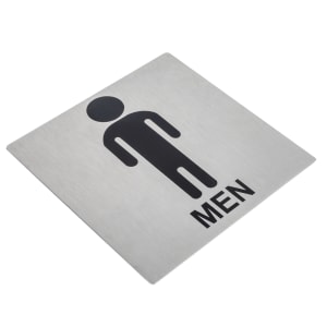 229-B10 Stainless Steel Sign, 5" x 5", Men Restroom