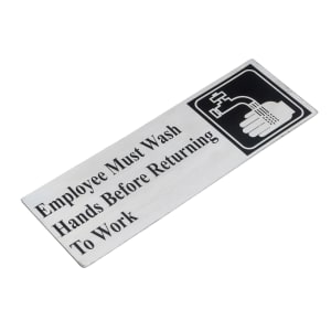 229-B22 Employees Must Wash Hands Before Returning To Work Sign - 3" x 9"