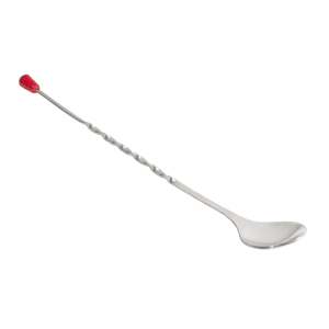080-BPS11 11" Bar Spoon w/ Red Knob, Stainless