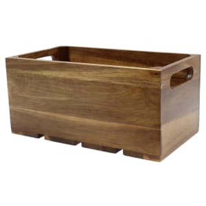 229-CRATE136 Rectangular Serving/Display Crate - 12 3/4" x 6 7/8" x 6 1/4", Wood, Acacia