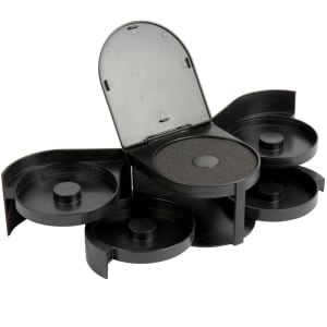 229-H5633 Glass Rimmer w/ 5 Swing Out Trays, Black