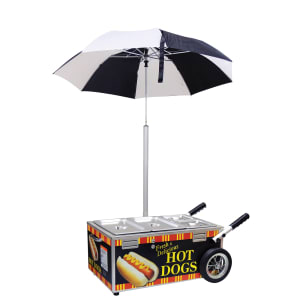231-8080 Table Top Steamer Hot Dog Cart w/ 50 Franks & 35 Bun Capacity, 120v