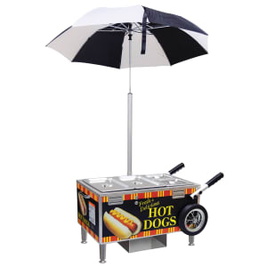 231-8081 Tabletop Steamer Hot Dog Cart w/ 50 Franks & 35 Buns Capacity
