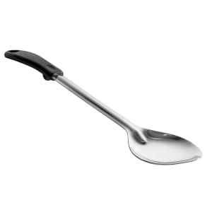 080-BHOP15 15" Solid Basting Spoon w/ Stop Hook & Black Plastic Handle, Stainless