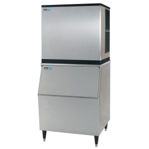 362-MS1000W2FS300 974 lb Spika Full Cube Ice Machine w/ Bin - 353 lb Storage, Water Cooled, 208-230v/1ph