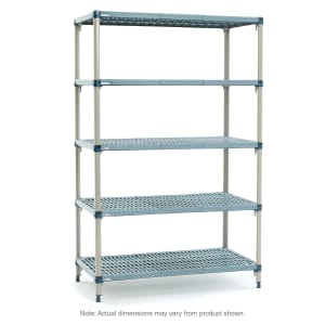 001-MQ213074GS4 MetroMax® Q Polymer Louvered Shelf Kit - 30"W x 21"D x 74"H