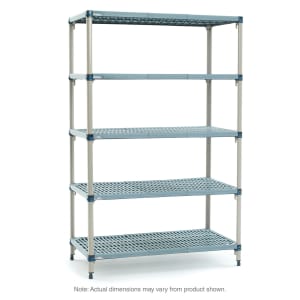 001-MQ184274GS4 MetroMax® Q Polymer Louvered Shelf Kit - 42"W x 18"D x 74"H