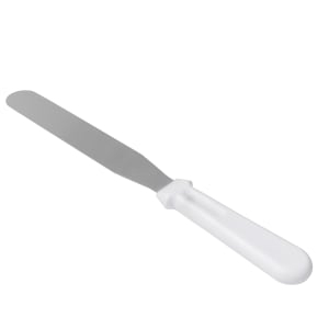 229-4208 8" Decorating & Icing Spatula w/ White ABS Handle, Stainless Steel Blade