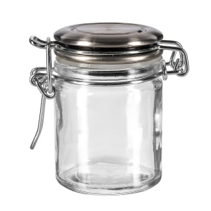 229-10105 1 1/2 oz Spice Jar w/ Hinged Lid - 2 3/4"L x 1 3/4"W x 2 1/2"H, Glass