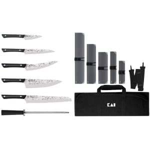 194-HTS0799 7 Piece Culinary Set w/ (5) Knives & (1) Honing Steel, Knife Roll