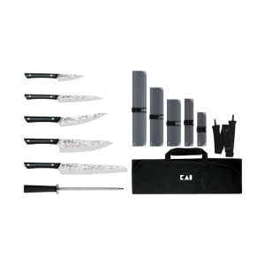 194-HTS0799 7 Piece Culinary Set w/ (5) Knives & (1) Honing Steel, Knife Roll