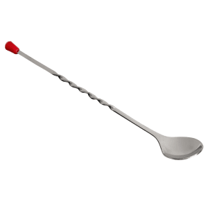 229-H501K 11" Bar Spoon w/ Red Knob, Stainless