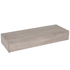 151-1663110 Rectangular Display Riser - 7" x 20 1/2" x 3 1/4", Pine Wood, Gray Wash