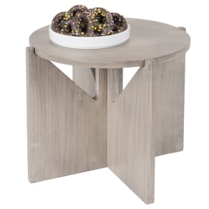 151-2240811110 12" Round Display Riser - 11"H, Pine Wood, Gray Wash