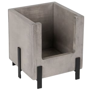 151-224076110 Stacking Display Bin - 6"W x 6"D x 7"H, Gray Washed Pine Wood/Black Metal Accents