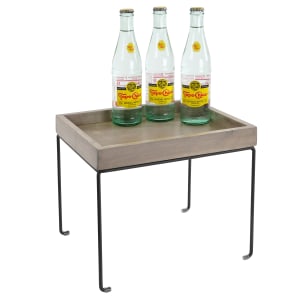 151-2243110110 Rectangular Display Riser - 12" x 10" x 10 1/2", Gray Washed Oak Wood/Wire Frame