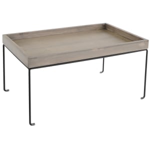 151-2243210110 Rectangular Display Riser - 20" x 12" x 10 1/2", Gray Washed Oak Wood/Wire Frame