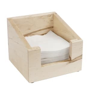 151-330971 6 1/4" Square Napkin for 5" Napkin - 5 1/2"H, Maple Wood