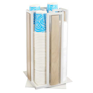 151-390471 Cup & Lid Organizer w/ (4) Compartment, Revolving, All Cup Types