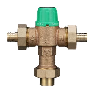 813-34ZW1017XL2PEX1C 3/4" Thermostatic Mixing Valve w/ (2) PEX & (1) Copper Sweat Tailpieces