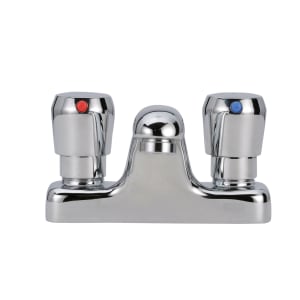 813-Z86500XL3M Deck Mount Metering Faucet w/ 4" Cast Spout & Push Button Caps - 0.5 gpm Spray Outlet