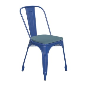 916-CH31230BLPL1CGG Stacking Chair w/ Vertical Slat Back & Wood Seat - Steel, Teal Blue