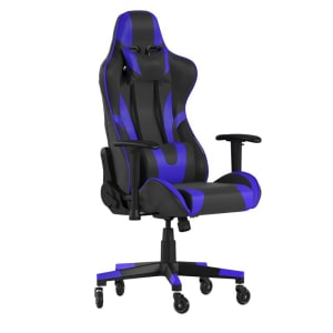 916-CH1872301BLRLBGG Swivel Gaming Chair - LeatherSoft Back & Seat, Black/Blue