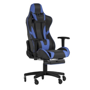 916-CH187230BLRLBGG Swivel Gaming Chair - LeatherSoft Back & Seat, Black/Blue