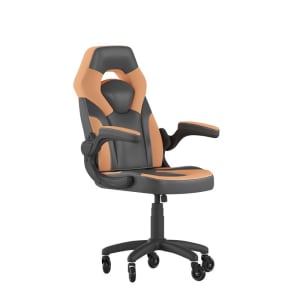 916-CH00095ORRLBGG Swivel Gaming Chair w/ Black & Orange LeatherSoft Back & Seat - Black Base