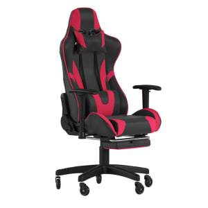 916-CH187230REDRLBGG Swivel Gaming Chair - LeatherSoft Back & Seat, Black/Red
