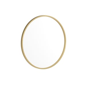 916-HFKHD4GDCRE8391 24" Round Large Accent Wall Mirror, Metal, Gold