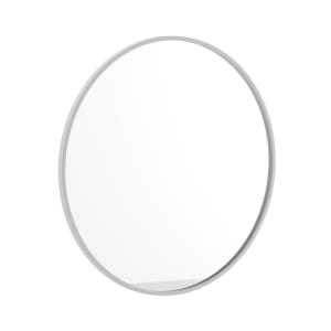 916-HFKHD0GDCRE8102 30" Round Large Accent Wall Mirror, Metal, White