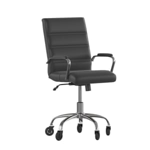 916-GO2286MBKRLBGG Swivel Office Chair w/ Mid Back - Black LeatherSoft Upholstery, Chrome