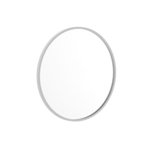 916-HFKHD4GDCRE8002 24" Round Large Accent Wall Mirror, Metal, White