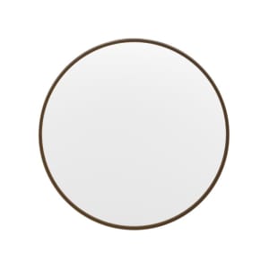 916-HFMHD28512315GG 27 1/2" Round Large Accent Wall Mirror, Metal, Brown