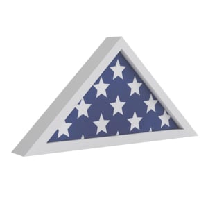 916-HFMHDGDISCRE835 Memorial Flag Display Case, 25" x 12 1/2", White