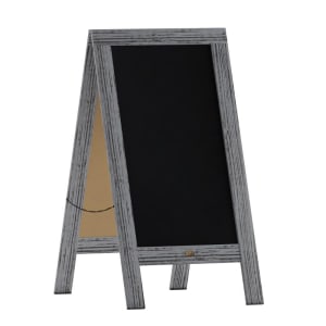 916-HGWAGDI8132315GG Double-Sided Magnetic Chalkboard Easel - 20" x 40", Pine Wood, Gray
